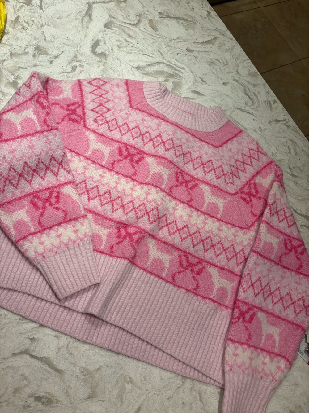 PINK Victoria's Secret Pink Fair Isle Crewneck Sweater
